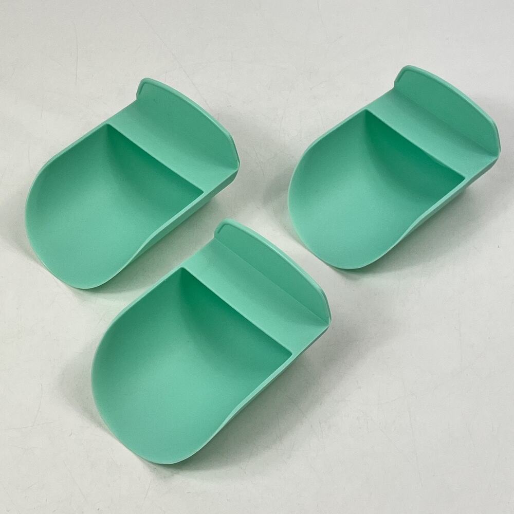 Tupperware Rocket Scoops Lot of 3 Teal Bright Mint Green Kitchen Gadget